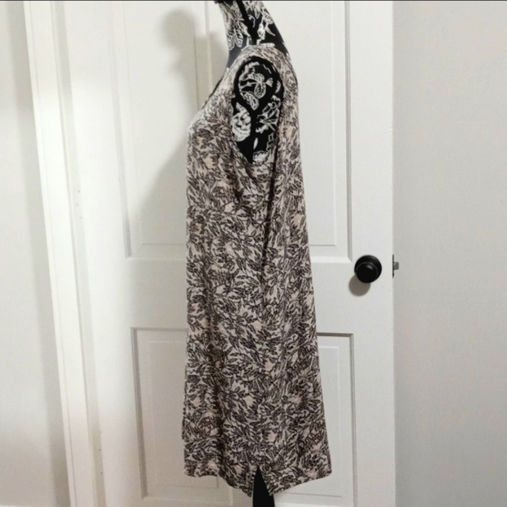 🖤VTG Flax by Jeanne Engelhart🖤 - Black/Tan Floral Print Sleeveless Dress - Picture 7 of 14